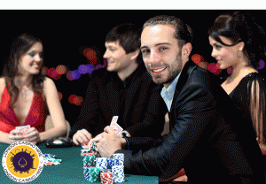 People playing Poker at our London casino hire event